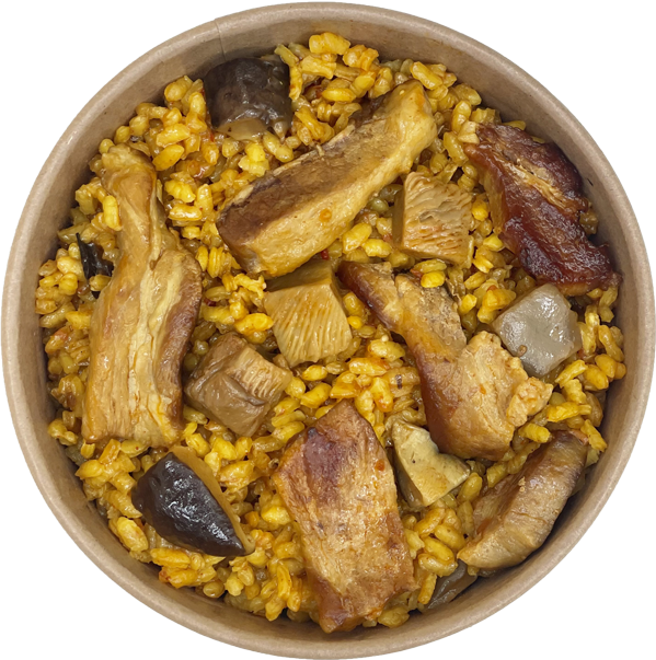 Arroz de secreto y setas