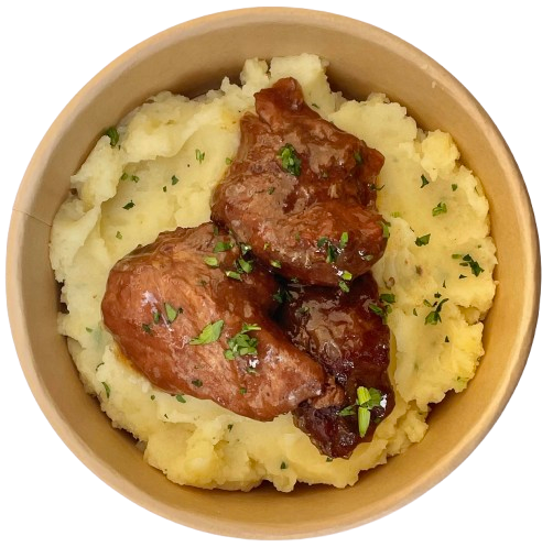 Carrillada de cerdo con puré de patata
