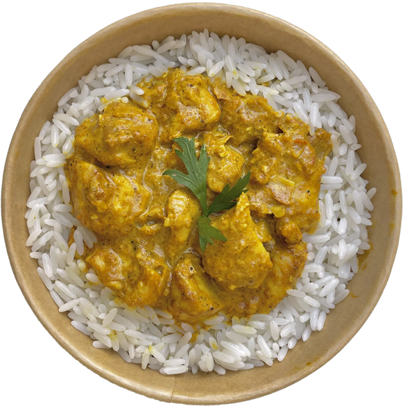 Pollo al curry con arroz